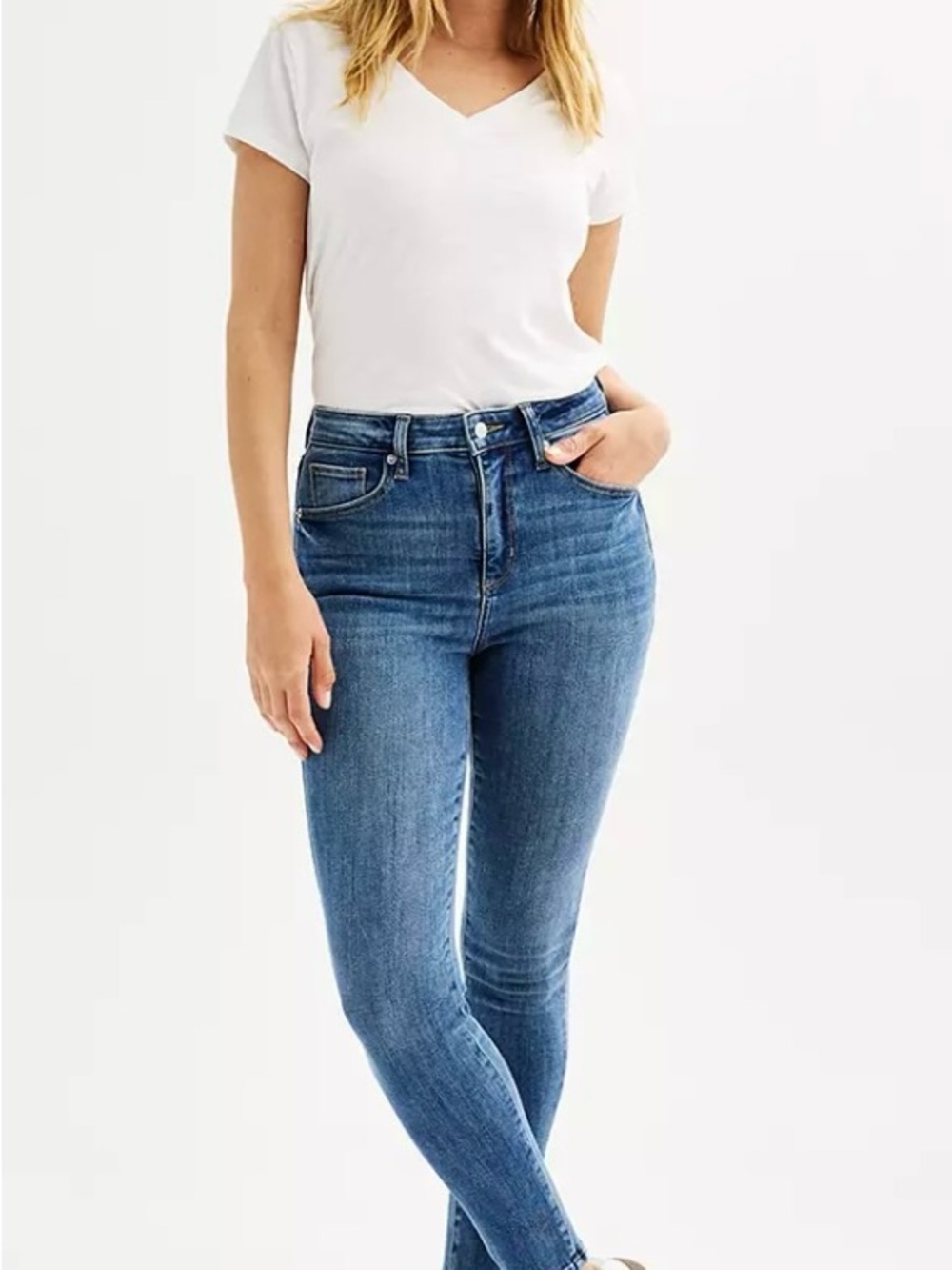 Kohl's High-Rise Skinny Jeans in Blue Wash